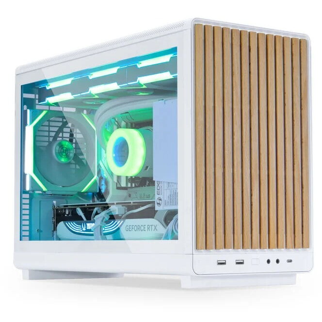 Carcasa DAN Cases A3-mATX Wood Edition Tempered Glass Micro-ATX Alb