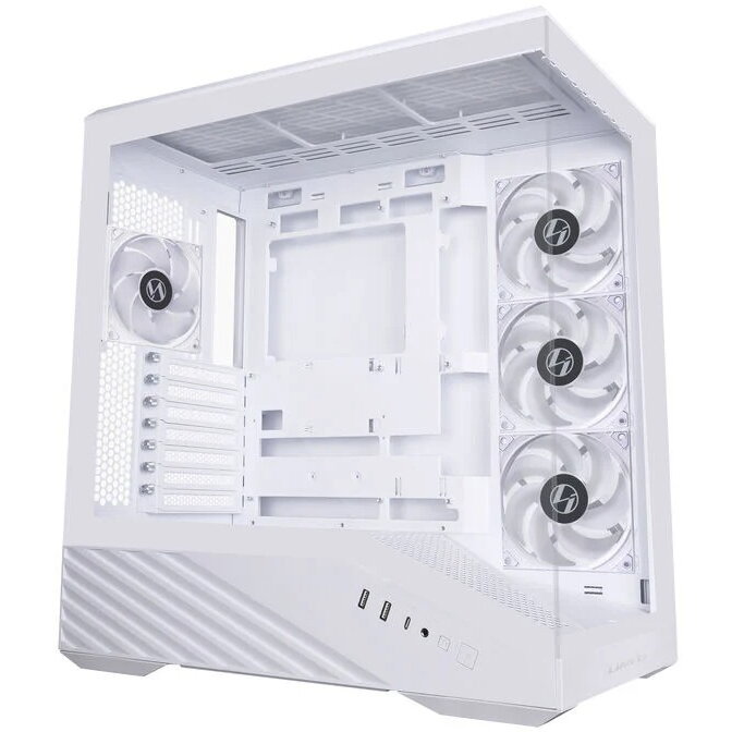Carcasa Lian Li Vector V100 Midi-Tower ATX RGB Tempered Glass Alb — imaginea 3