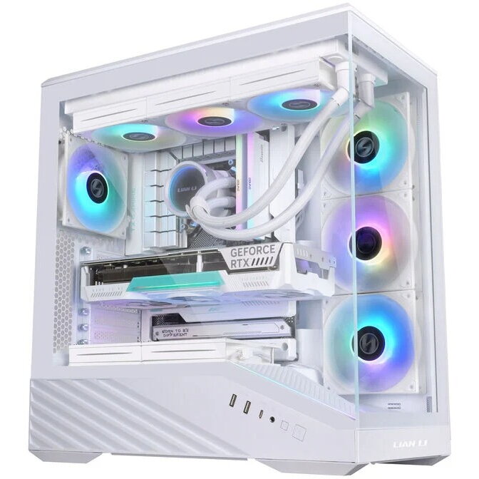 Carcasa Lian Li Vector V100 Midi-Tower ATX RGB Tempered Glass Alb — imaginea 4