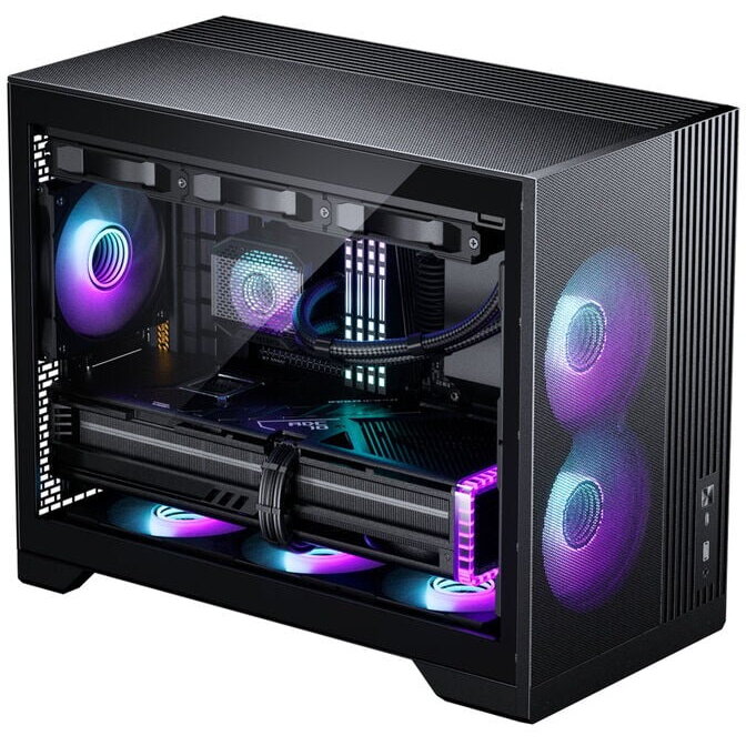 Carcasa Mini mATX Tempered Glass Negru