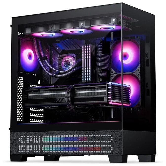 Carcasa Midi-Tower E-ATX Tempered Glass Matrix LED Negru
