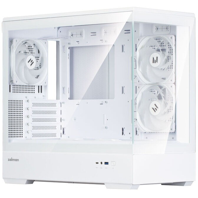 Carcasa PC Mini-Tower mATX RGB Tempered Glass Alb