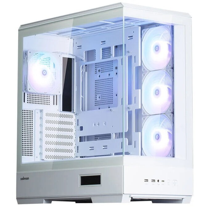 Carcasa PC Midi-Tower ATX RGB Tempered Glass Alb