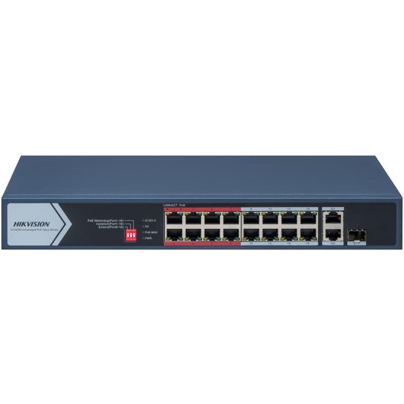Switch 18P PoE 130W Unmanaged Albastru