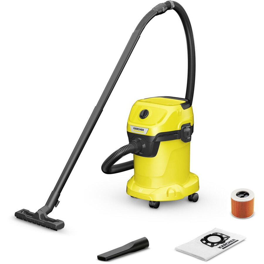 Aspirator Karcher WD 3 V-17/4/20, cu sac, 1000W, 17L, Galben/Negru - imagine 2