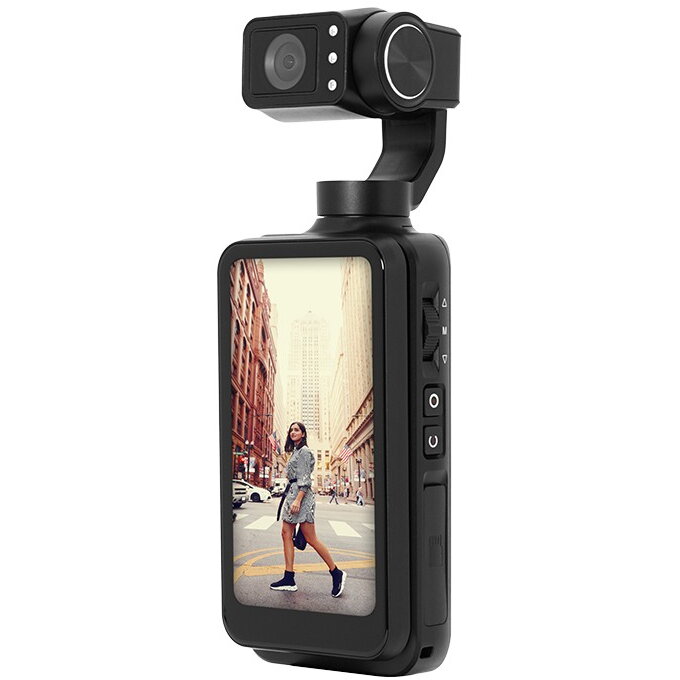 Camera cu Gimbal Realimove MC3X Display Touchscreen Rotativ 3.5Inch Rezolutie Video 4K Stabilizare 3 Axe Wi-Fi  Negru