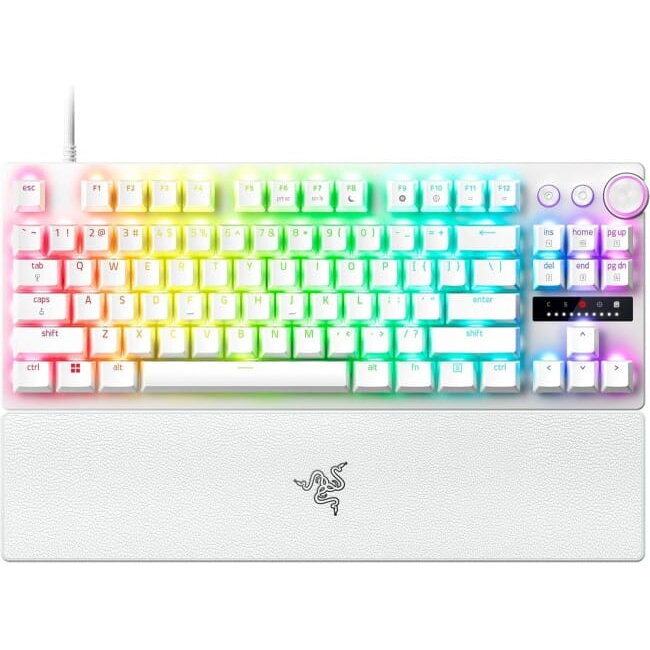 Tastatura Gaming Razer Huntsman V3 Pro TKL, Analog Optical, Wired, iluminare RGB (Alb) - imagine 2