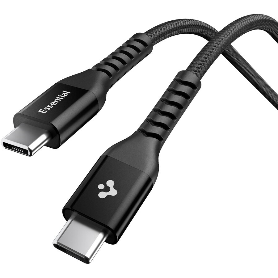 Cablu de date Essential, USB-C la USB-C, 100W, 480 Mbps, 1m, Negru