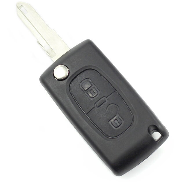 Carcasa pentru Cheie Citroen / Peugeot 206 Tip Cheie Briceag cu 2 Butoane si Suport Baterie Negru