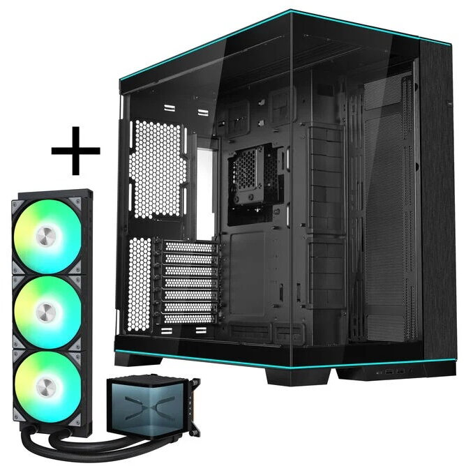 Carcasa + Cooler Procesor AiO O11D EVO RGB + TRYX PANORAMA ARGB Negru
