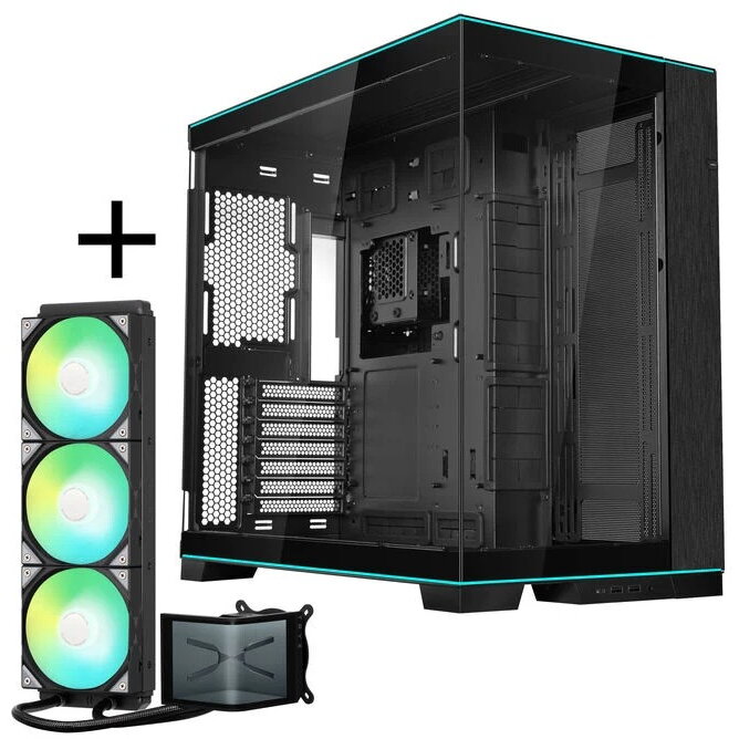 Carcasa + Cooler Procesor AiO O11D EVO RGB + TRYX PANORAMA SE ARGB Negru