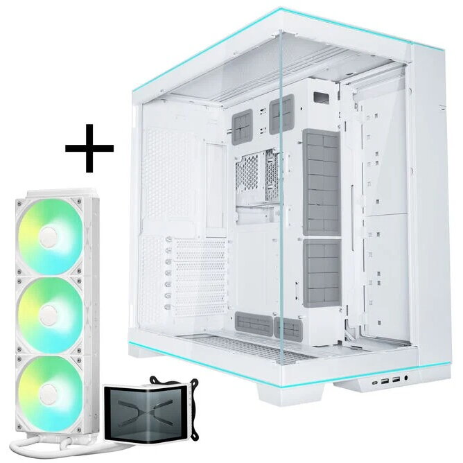 Carcasa + Cooler Procesor AiO O11D EVO RGB + TRYX PANORAMA SE ARGB Alb