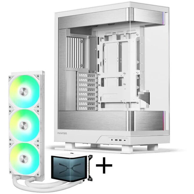 Carcasa + Cooler Procesor AiO Evolv X2 + TRYX PANORAMA ARGB  Alb