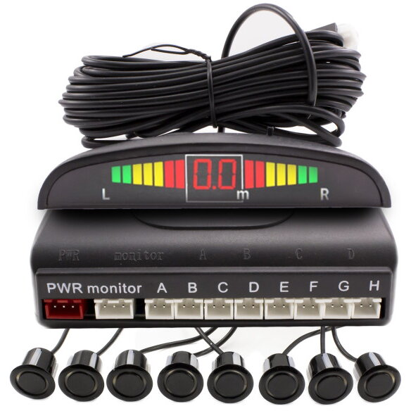 Set Senzori de Parcare Fata-Spate cu 8 Senzori Negru