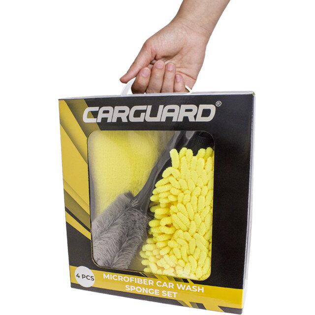Set Burete cu Microfibra si Perie pentru Auto / Gospodarie Galben/Gri