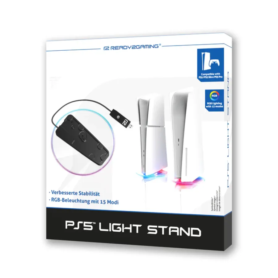Accesoriu Consola ready2gaming Light Stand Compatibil cu PS5 Iluminare RGB Negru