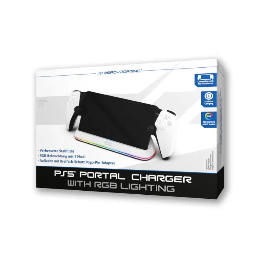 Incarcator ready2gaming Compatibil cu PS5 Portal Remote Player Alb