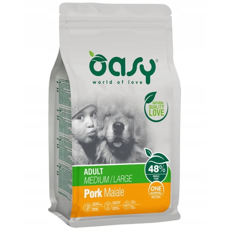 Hrana Uscata pentru Câini Oasy Adult ML Porc 12kg