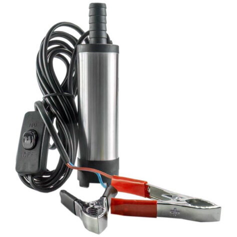 Pompa de Transfer Combustibil 12V 12l/min Cleme Crocodil Argintiu