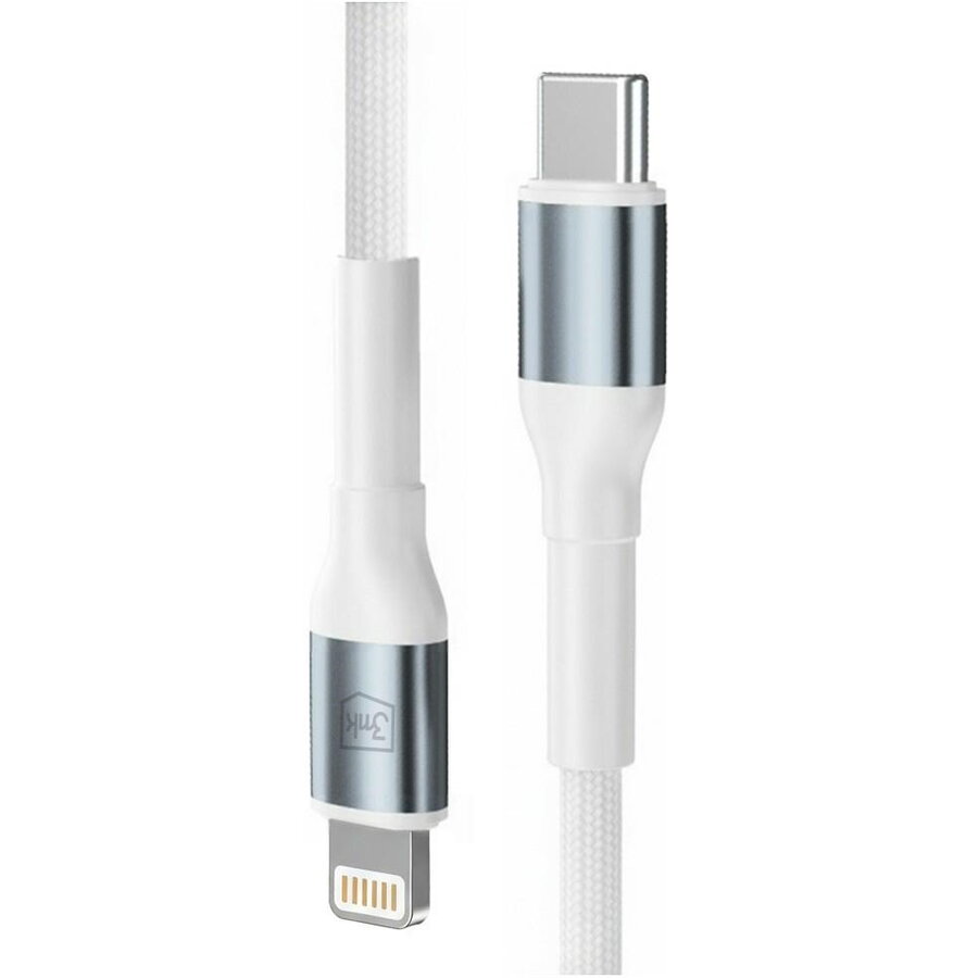 Cablu de date 3MK Hyper N-SERIES, USB-C la Lightning, 27W, 3A, 0.5m, Alb — imaginea 5