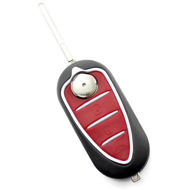 Carcasa pentru Cheie Alfa Romeo Tip Briceag cu 3 Butoane Negru/Rosu