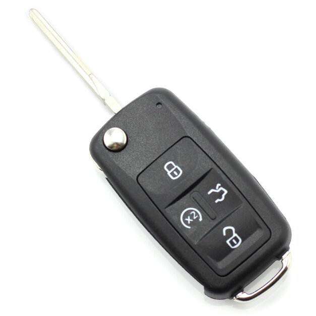 Carcasa pentru Cheie Volkswagen Tip Briceag cu 4 Butoane Negru