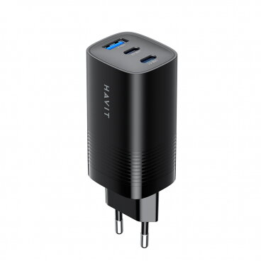 Incarcator Retea UC20 65W 3A 1 x USB-A - 2 x USB-C Negru