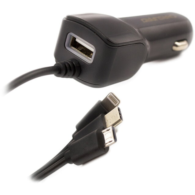 Incarcator Auto Universal  cu Incarcare Rapida Type-C - Micro-USB iPhone Negru