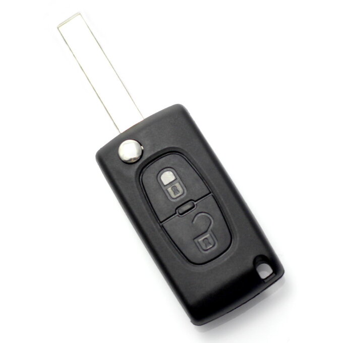 Carcasa pentru Cheie Citroen / Peugeot 407 Tip Briceag cu 2 Butoane Lama HU83-SH2 cu Suport Baterie Negru