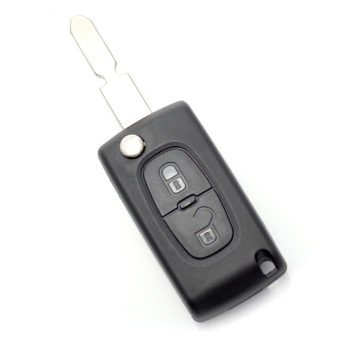Carcasa pentru Cheie Citroen / Peugeot 406 Tip Briceag cu 2 Butoane Lama NE78-SH2 cu Suport Baterie Negru