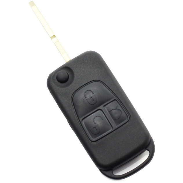 Carcasa pentru Cheie Mercedes Benz Tip Briceag 3 Butoane Lama pe Stanga Lama 4 Piste Negru