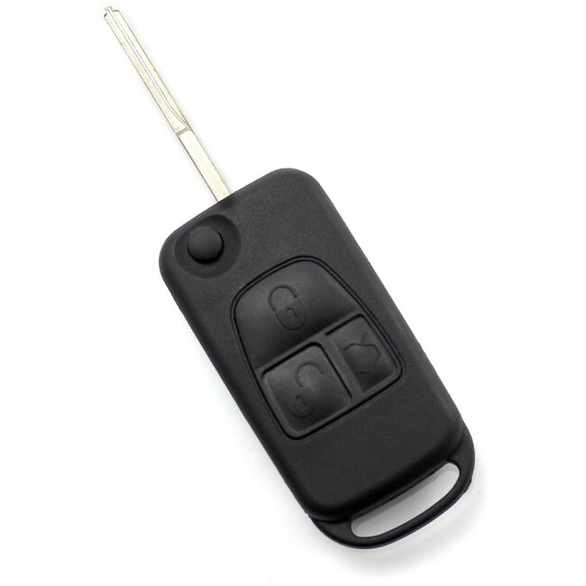 Carcasa pentru Cheie Mercedes Benz Tip Briceag 3 Butoane Lama pe Stanga Lama 2 Piste Negru