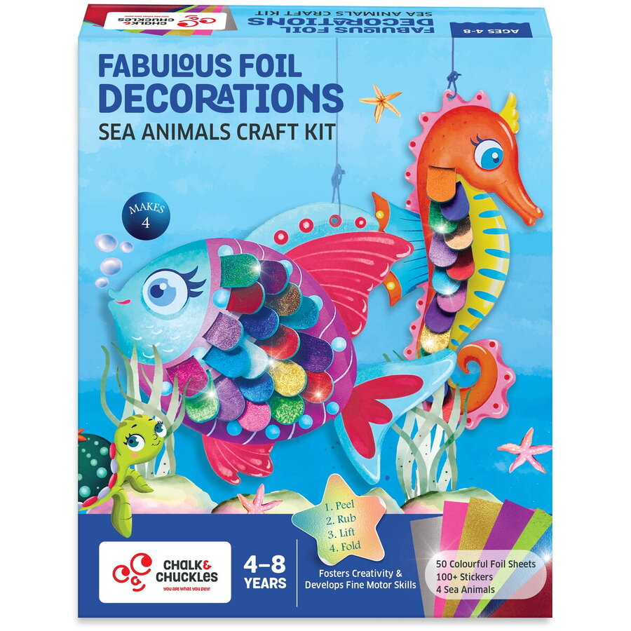 Decoratiuni cu Folii de Transfer Animalute Marine 4-8 Ani Multicolor