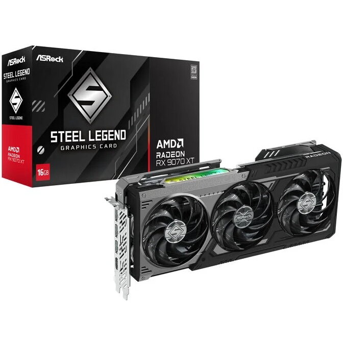 Placa Video Radeon RX 9070 XT Steel Legend Dark 16GB 16384MB GDDR6