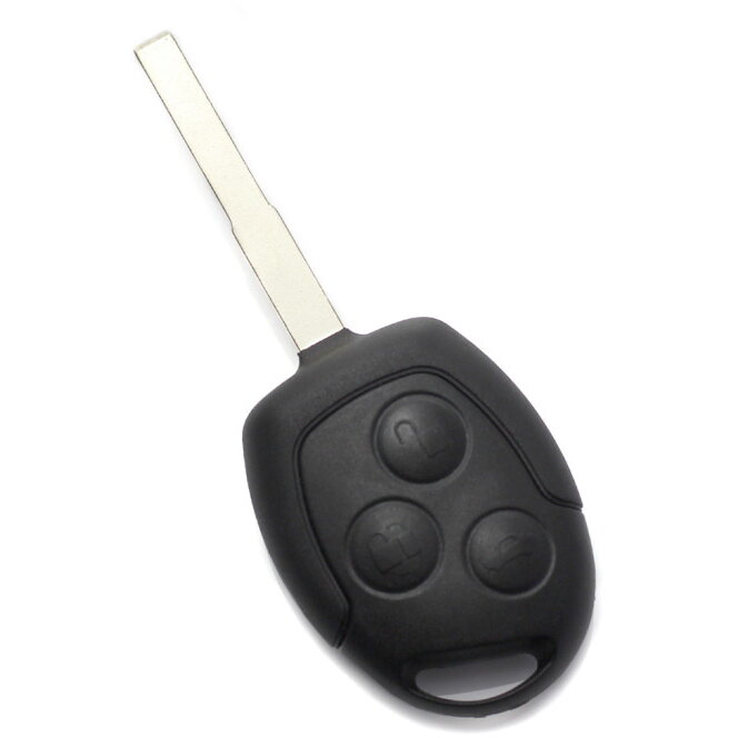 Carcasa pentru Cheie Ford cu 3 Butoane si Suport Baterie Negru