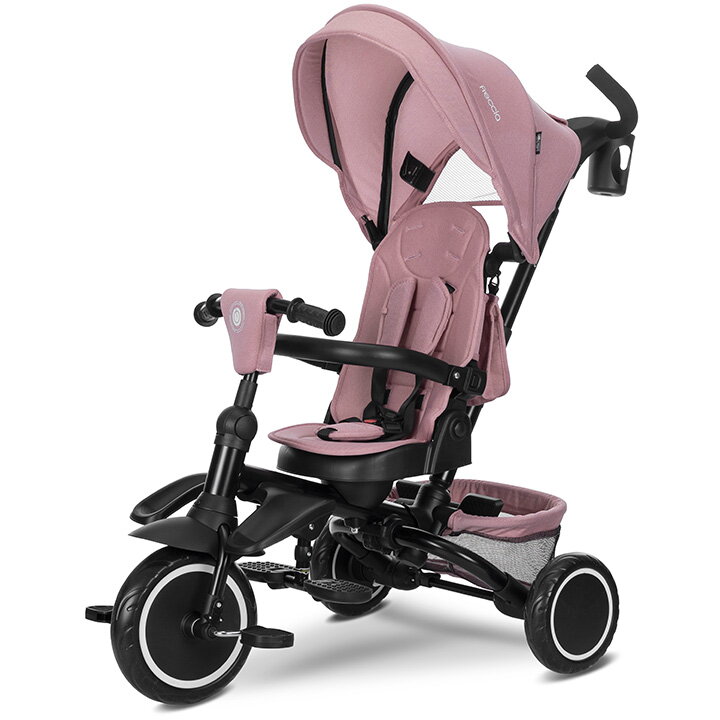 Tricicleta copii Tricicleta pentru copii, Freccia, multifunctionala, pliabila, sezut rotativ 360 grade, Pink