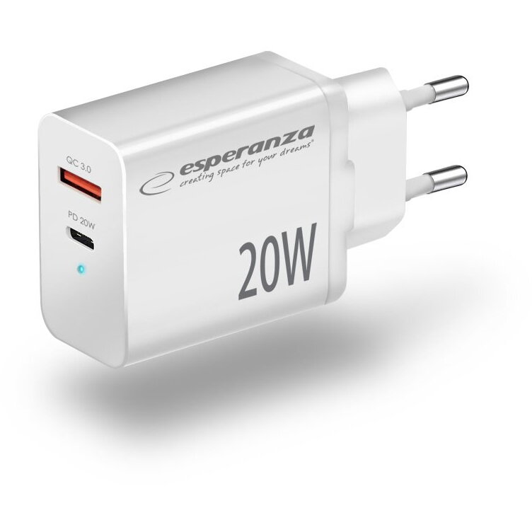 Incarcator Esperanza EZC105W 20W Alb — imaginea 3