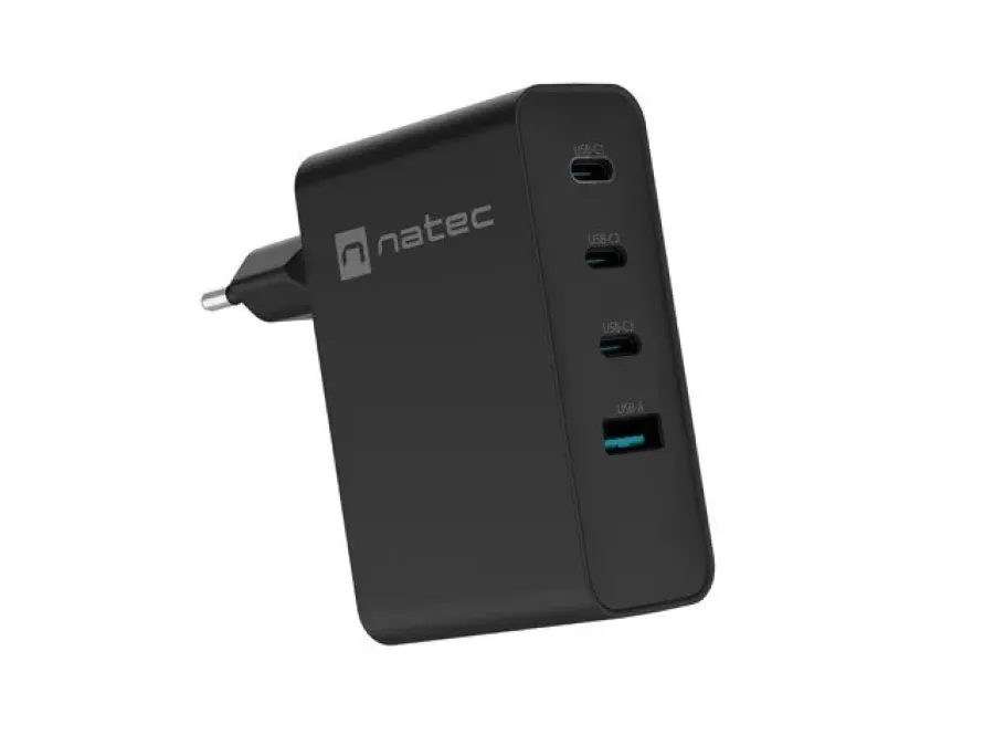 Incarcator Natec Ribera GaN 100W USB-A + 3x USB-C Negru