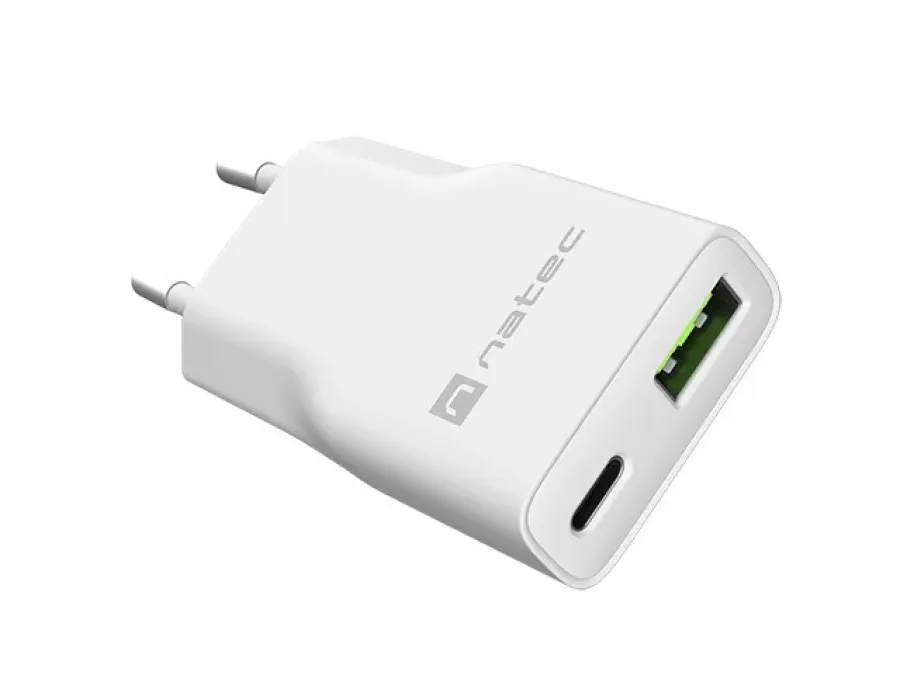 Incarcator Natec Ribera GaN Slim 20W USB-A USB-C Negru — imaginea 2