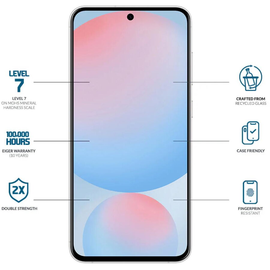 Folie Sticlă Eiger 3D Mountain Glass GRS pentru Samsung Galaxy S26 Transparent — imaginea 4