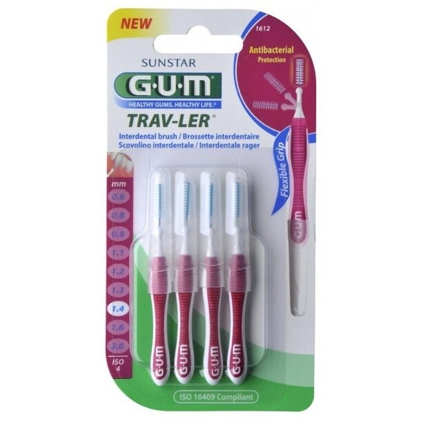 Periuta de Dinti Interdentara GUM1612MA4 Travler 1.4mm Roz