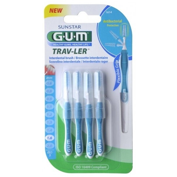 Periuta de Dinti Interdentara GUM1614MA4 Travler 1.6mm Albastru