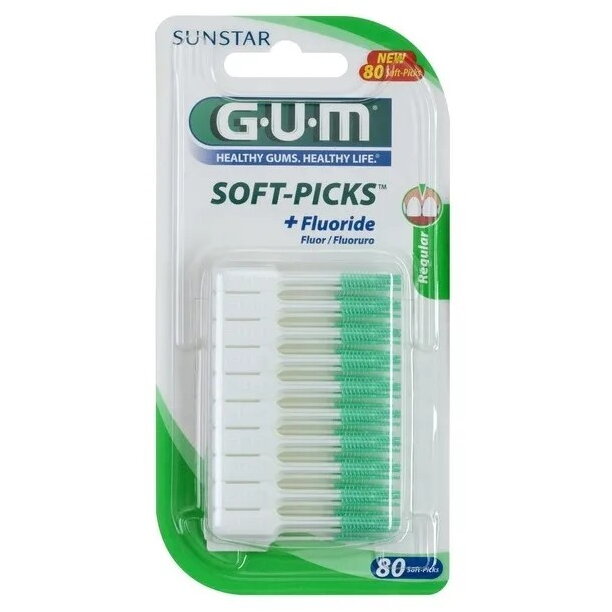Periuta de Dinti Interdentara GUM632M80 Rezerve Perii Moi cu Fluoride 80 Bucati