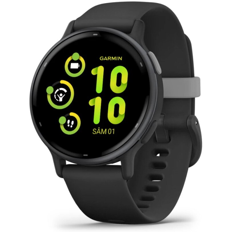 SmartWatch Garmin Vivoactive 6, GPS 42mm Slate, curea Black - imagine 2
