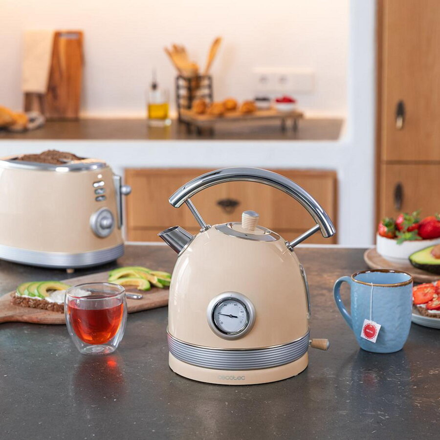 Fierbator Thermosense 420 Vintage Light Beige kettle beige/stainless steel 2200 watts 1.8 liters