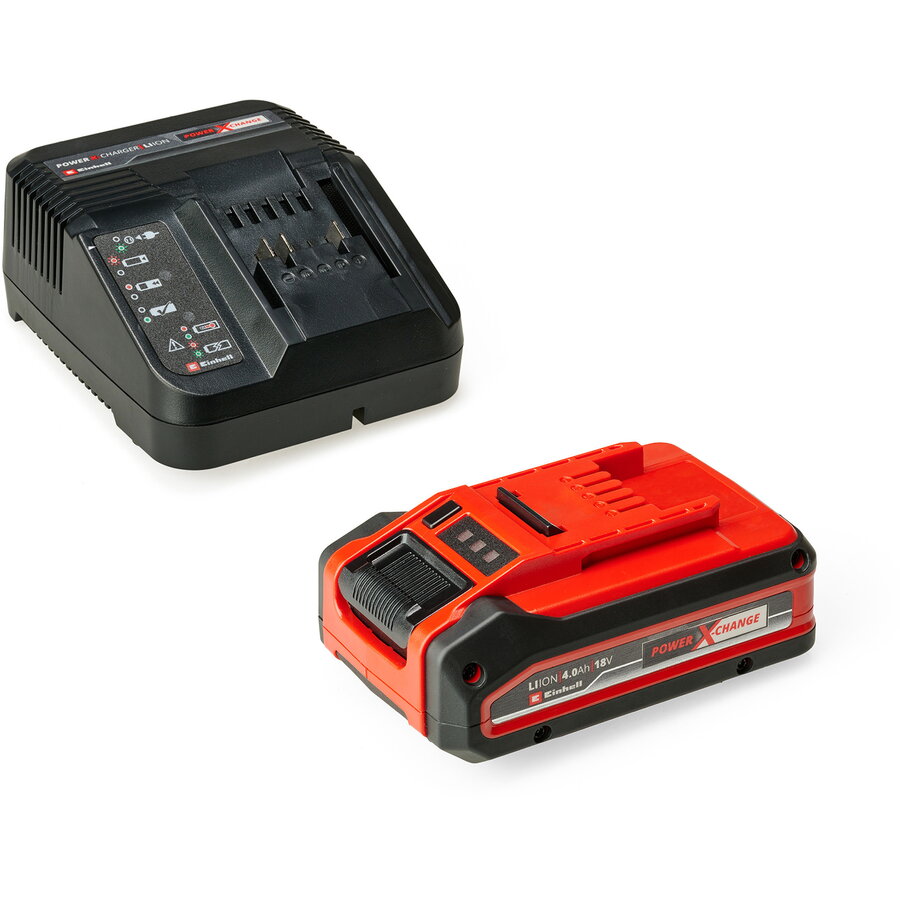 Power X-Change cordless hammer drill TE-HD 18 Li, 18 Volt red/black, Li-Ion battery 4.0 Ah Plus, with drill and chisel set