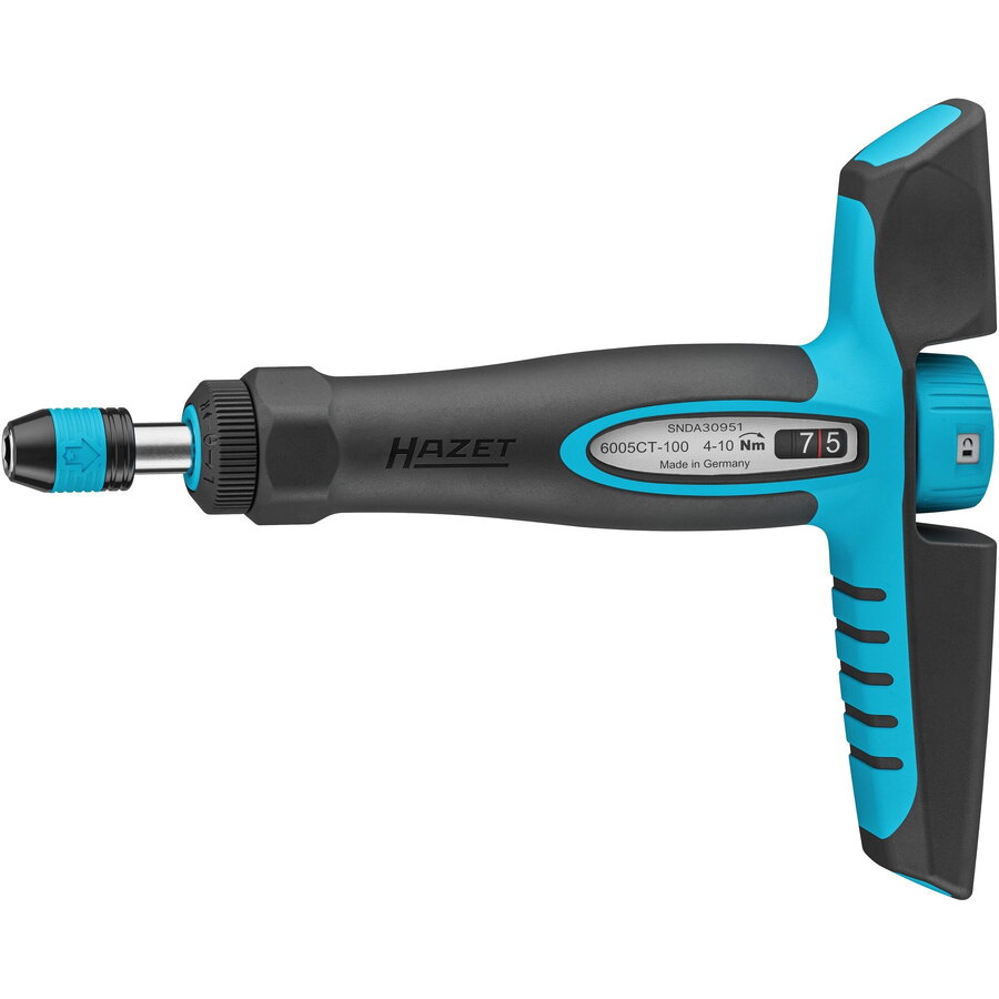 torque screwdriver 6005CT-100 black/blue, 4 - 10 Nm, 1/4 bit holder, T-handle