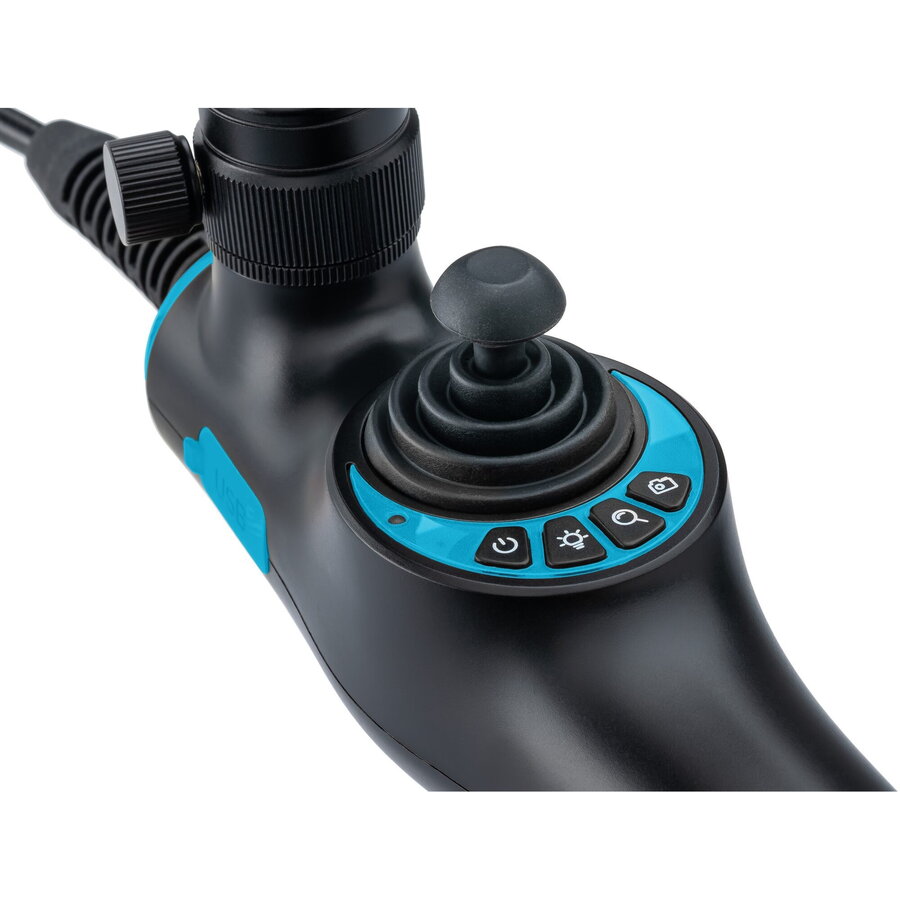 HD video endoscope set with 360° swivel probe O 3.9mm, 4-piece, inspection camera black/blue, photo and video recording via app