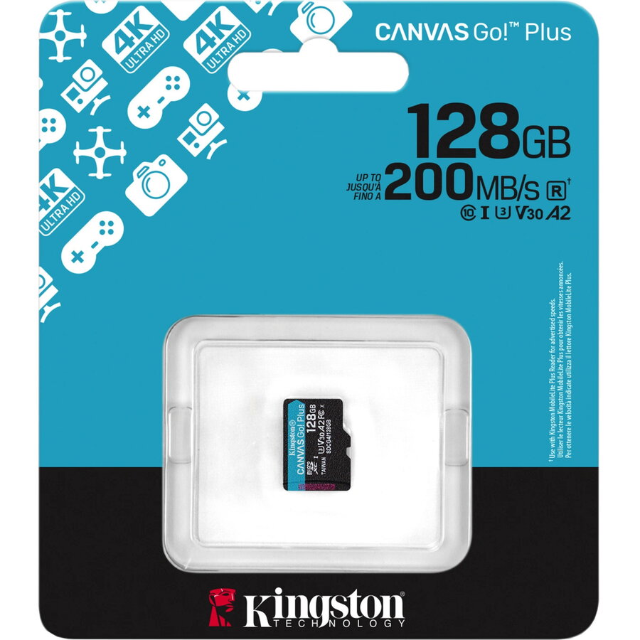 Card Canvas Go! Plus 128 GB microSDXC memory card, black, UHS-I U3, Class 10, V30, A2