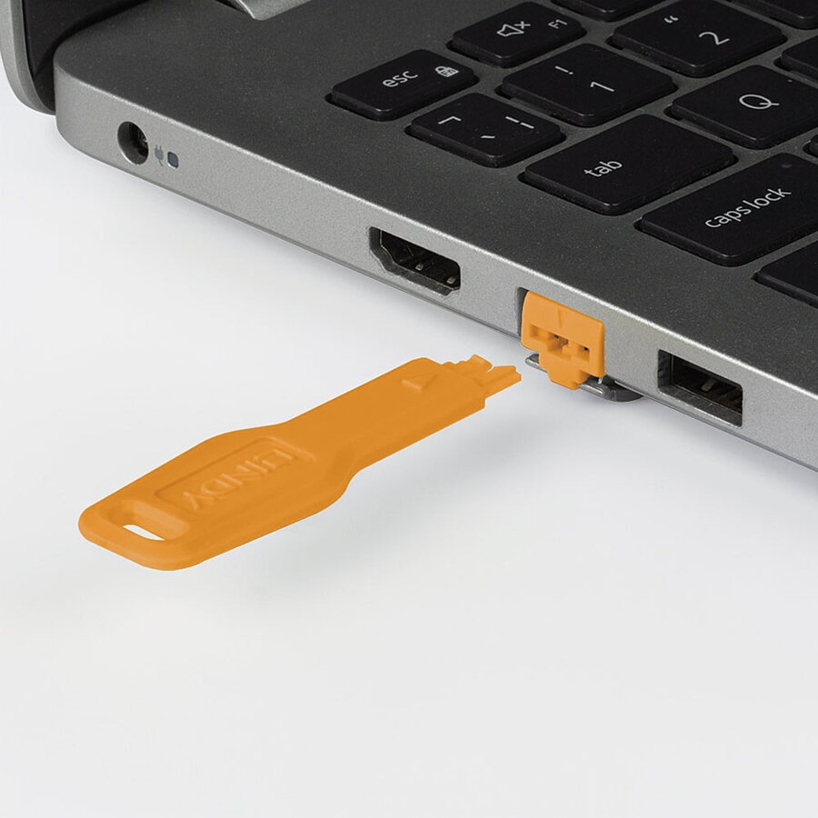 Port Lock RJ45 10pcs With Key Code Orange